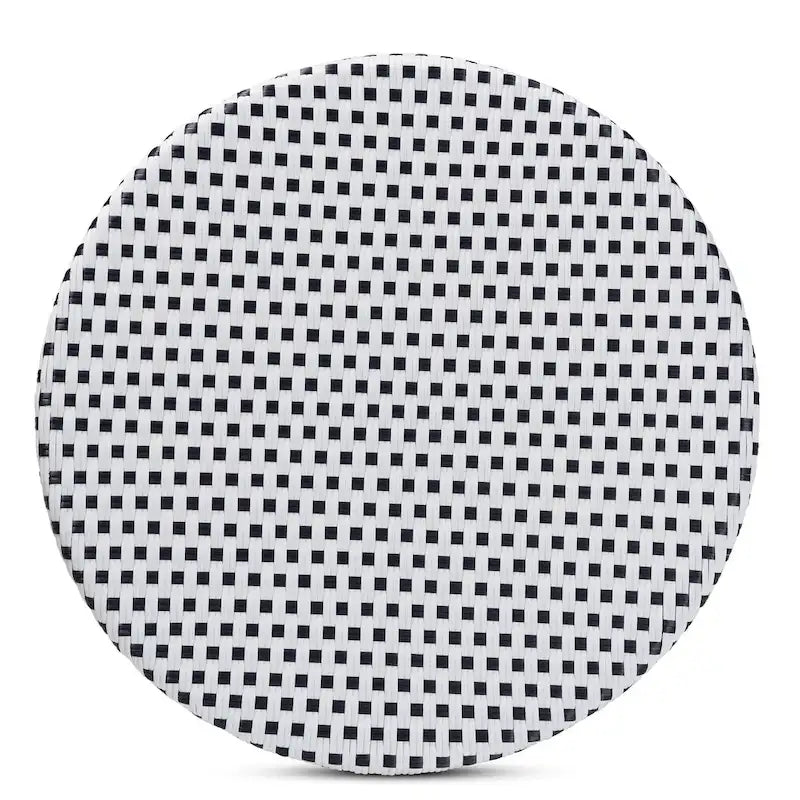 Tavor Classic French Black &White Weaving/ Natural Rattan Indoor and Outdoor Dining Table-6