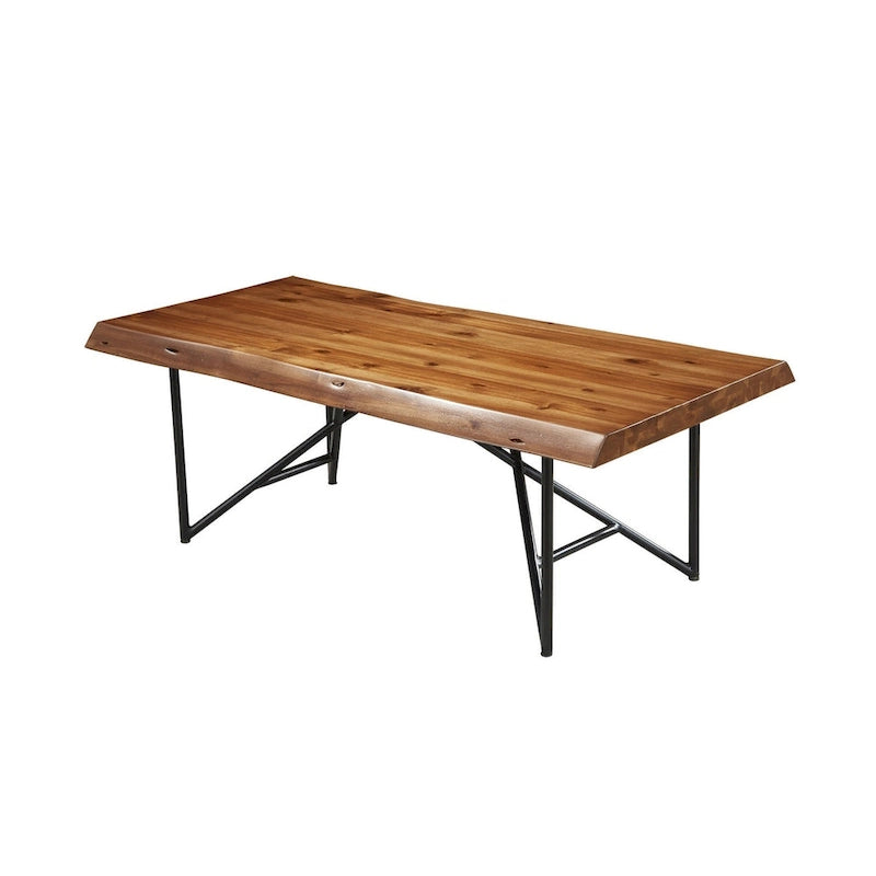 Alpine Furniture Live Edge Coffee/Cocktail Table - Light Walnut - 50Wx25.5Dx18H