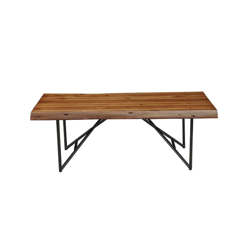 Alpine Furniture Live Edge Coffee/Cocktail Table - Light Walnut - 50Wx25.5Dx18H-3