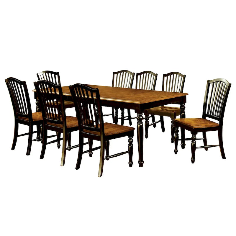 Glen Oak Transitional Wood Two-tone 9-Piece Dining Set by The Gray Barn-3