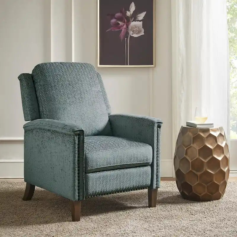 Madison Park Cecile Blue Push Back Recliner-2