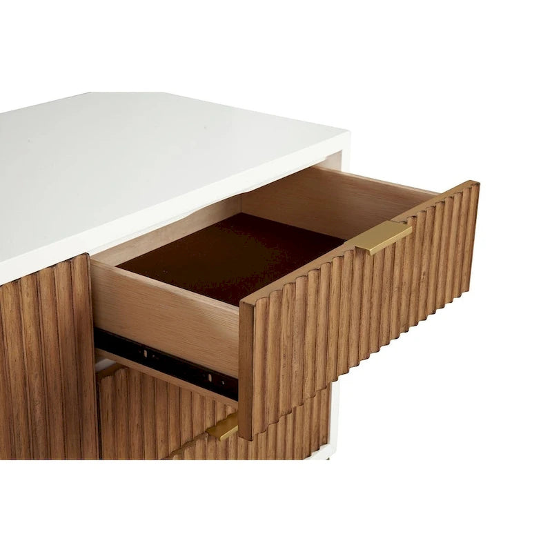 Origins by Alpine Larsen TV Console in White - 64 inches in width-4