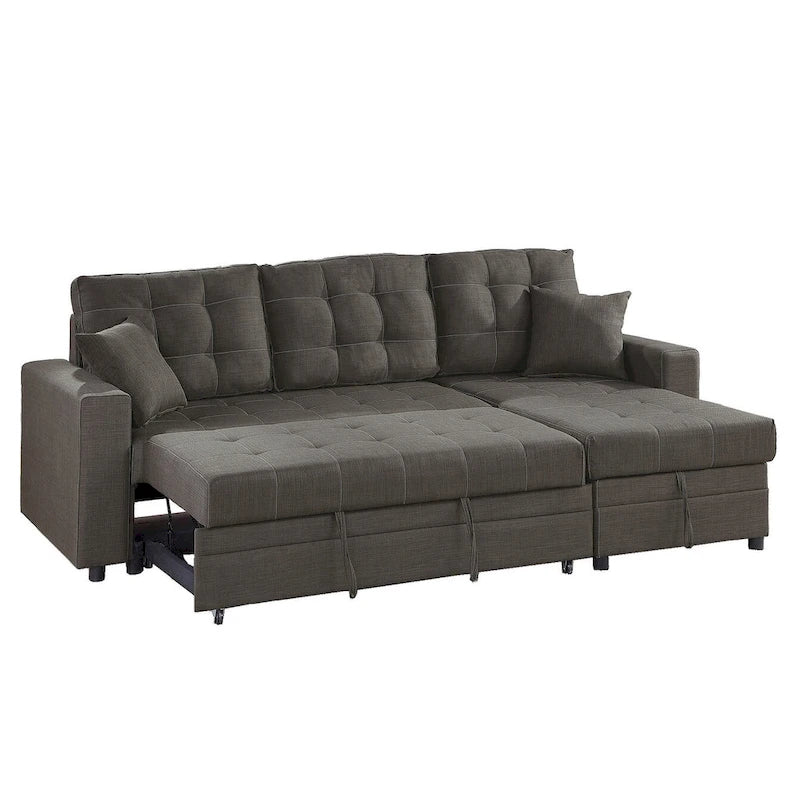 Poundex Reversible Convertible Sectional Sleeper with Storage-21