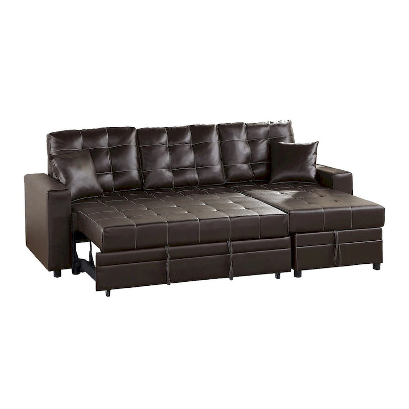 Poundex Reversible Convertible Sectional Sleeper with Storage-24