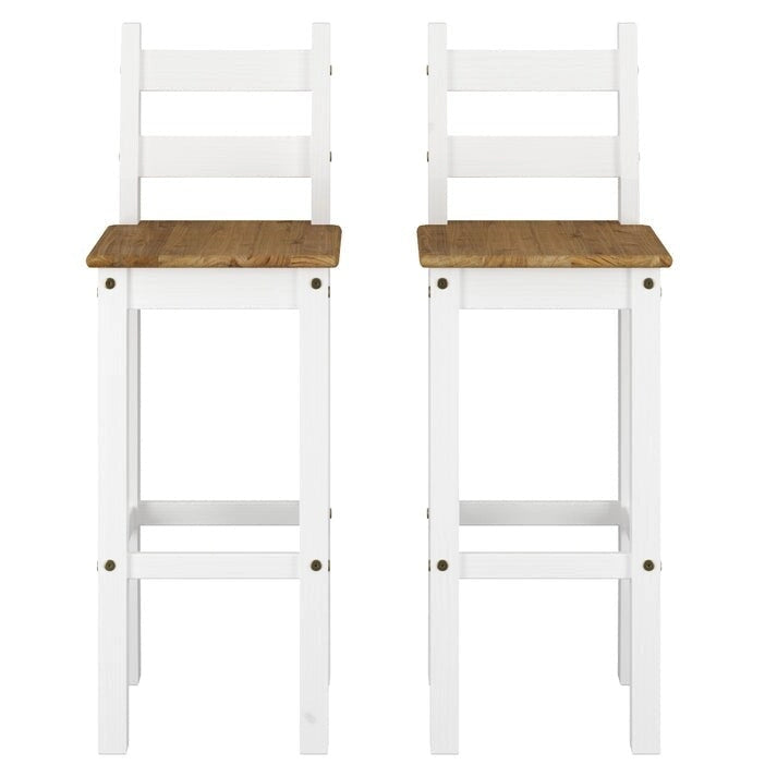 Wood Bar Height Dining Set of Drop Leaf Table and 2 Chairs Corona Collection-6