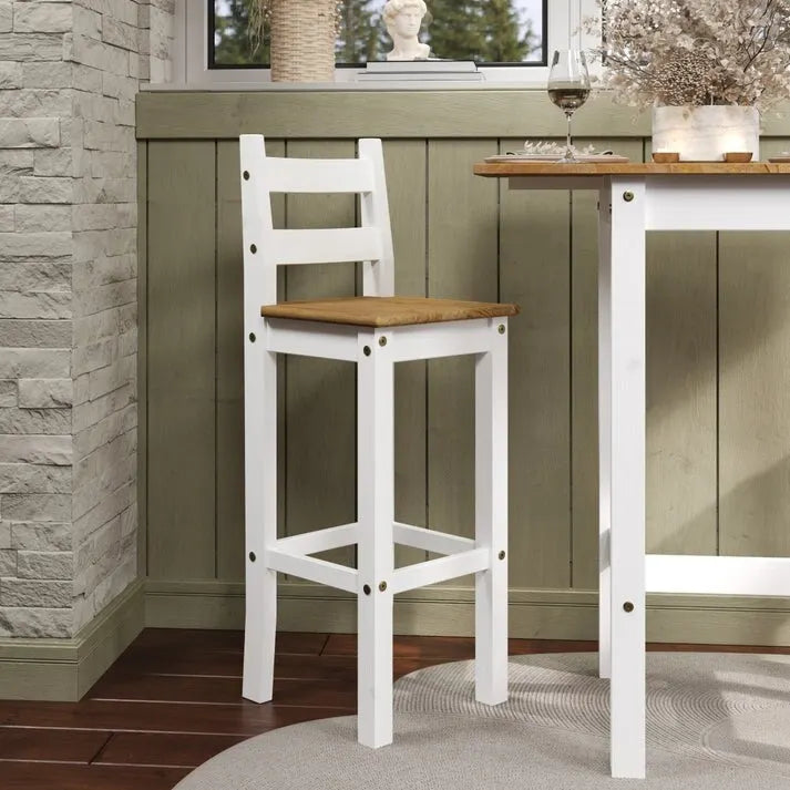 Wood Bar Height Dining Set of Drop Leaf Table and 2 Chairs Corona Collection-7