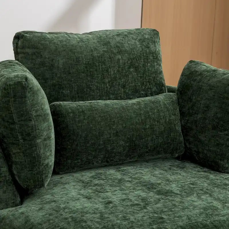 42.3W Upholstered Swivel Accent Chair with 4 Pillows and Half-Moon Storage Ottoman-7