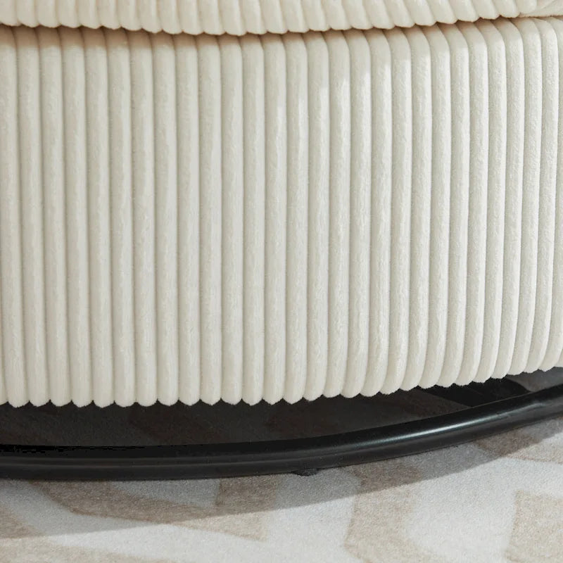 42.3W Upholstered Swivel Accent Chair with 4 Pillows and Half-Moon Storage Ottoman-24