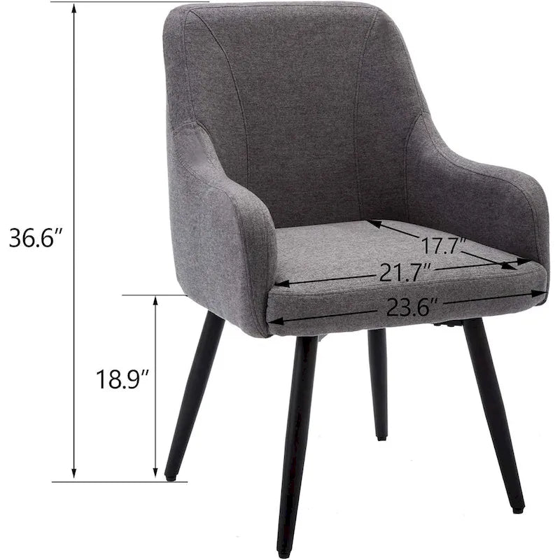 Swivel Dining Chairs Set of 2 Upholstered Accent Chairs Living Room Chairs Desk Office Arm Chair-5