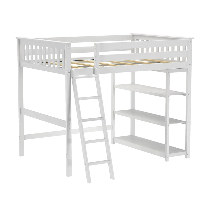 Max and Lily Full-Size High Loft Bed with Bookcase-5
