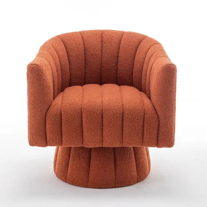 SEYNAR Modern Glam Velvet Upholstered Round Swivel Accent Barrel Chair-7