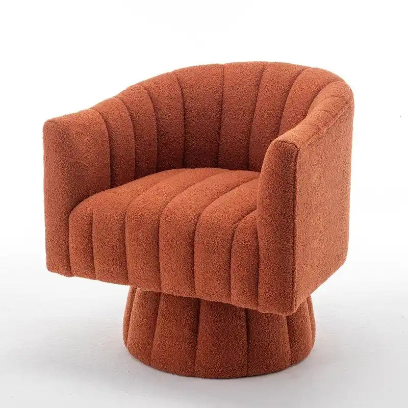 SEYNAR Modern Glam Velvet Upholstered Round Swivel Accent Barrel Chair-8