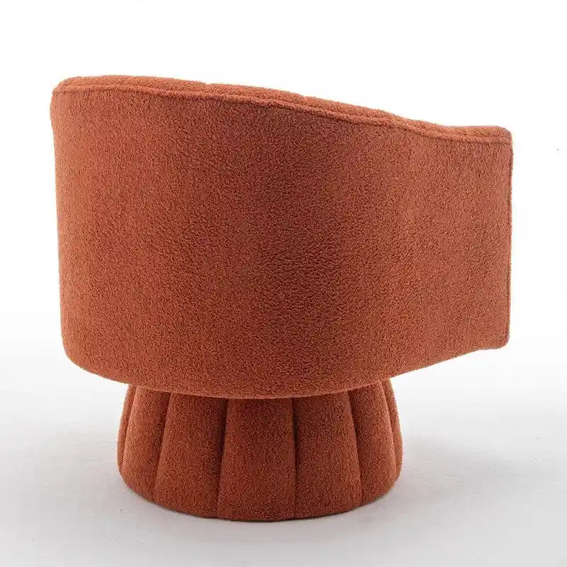 SEYNAR Modern Glam Velvet Upholstered Round Swivel Accent Barrel Chair-9