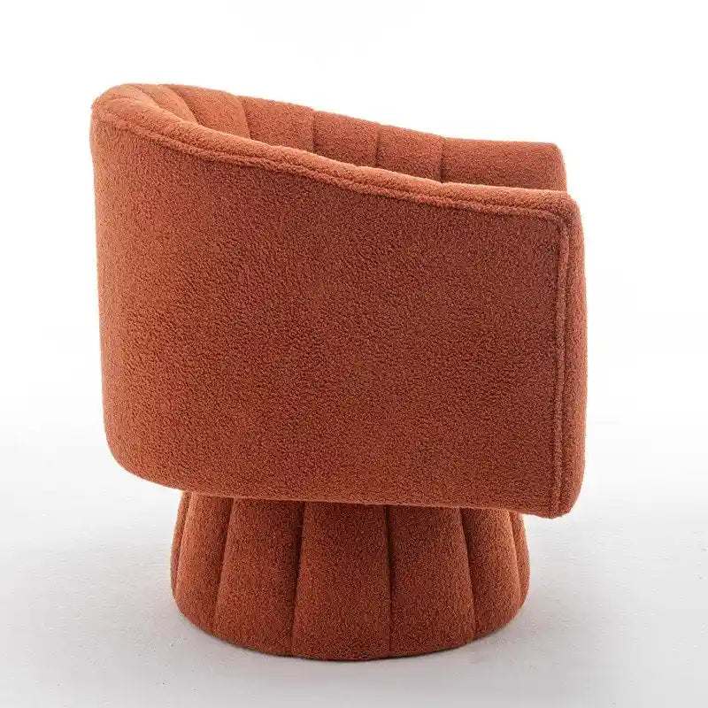 SEYNAR Modern Glam Velvet Upholstered Round Swivel Accent Barrel Chair-10