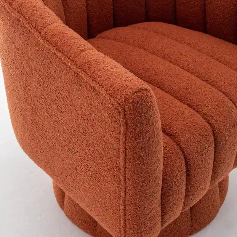 SEYNAR Modern Glam Velvet Upholstered Round Swivel Accent Barrel Chair-12