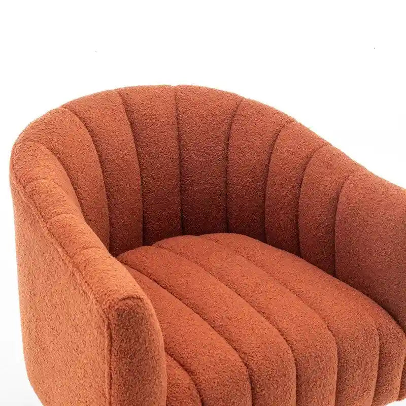 SEYNAR Modern Glam Velvet Upholstered Round Swivel Accent Barrel Chair-13