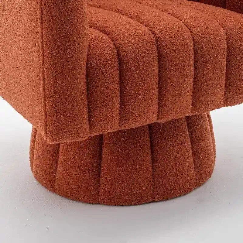 SEYNAR Modern Glam Velvet Upholstered Round Swivel Accent Barrel Chair-14