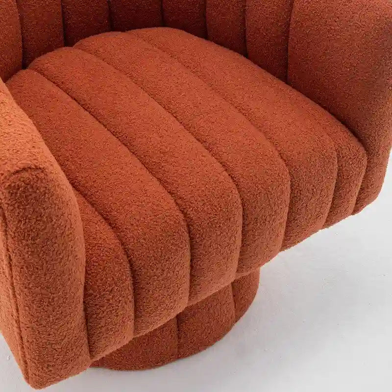 SEYNAR Modern Glam Velvet Upholstered Round Swivel Accent Barrel Chair-17