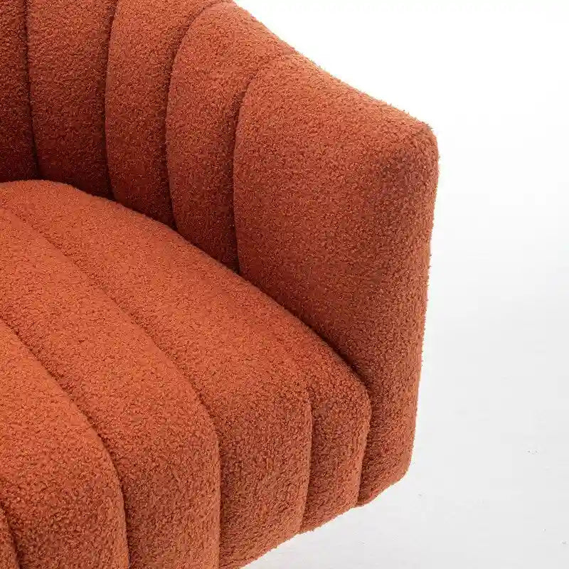 SEYNAR Modern Glam Velvet Upholstered Round Swivel Accent Barrel Chair-18