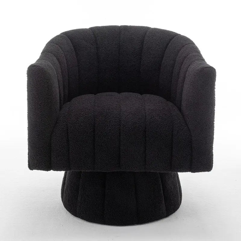 SEYNAR Modern Glam Velvet Upholstered Round Swivel Accent Barrel Chair-20