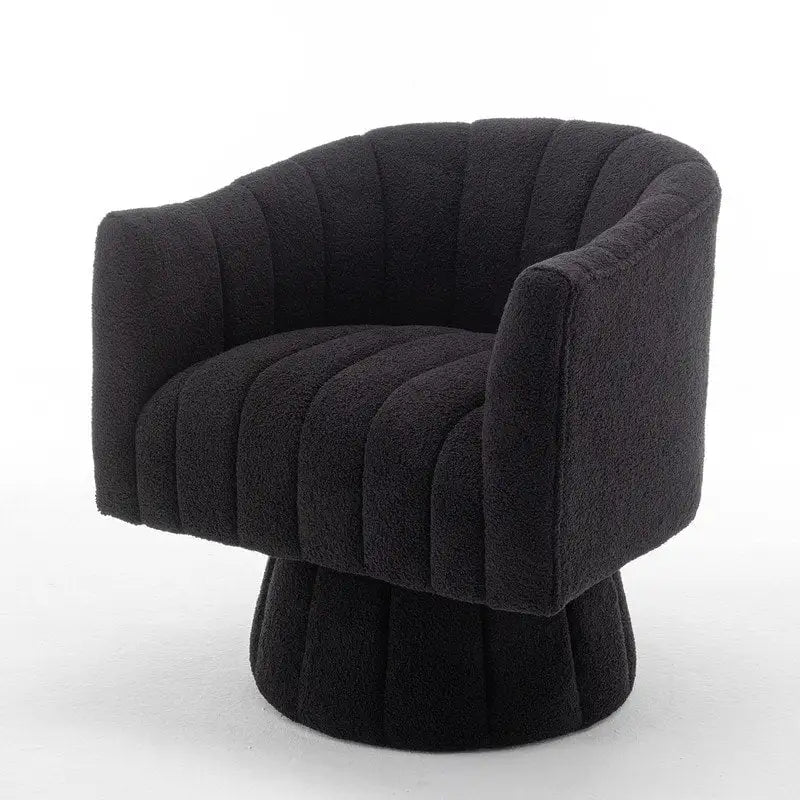 SEYNAR Modern Glam Velvet Upholstered Round Swivel Accent Barrel Chair-21