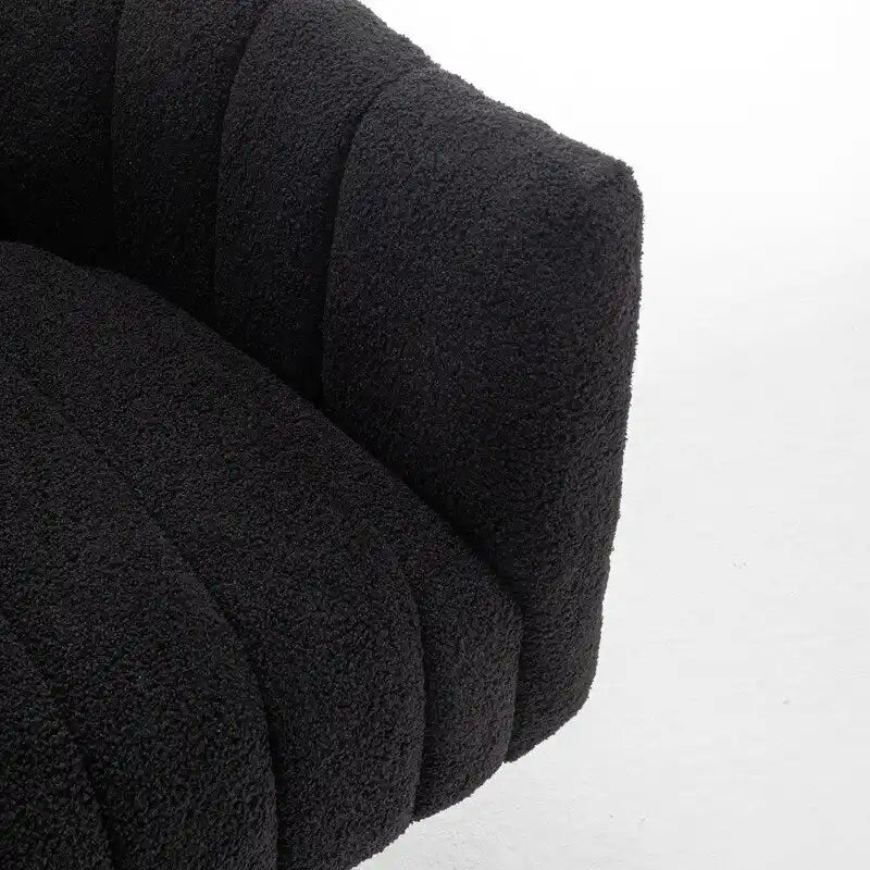 SEYNAR Modern Glam Velvet Upholstered Round Swivel Accent Barrel Chair-26