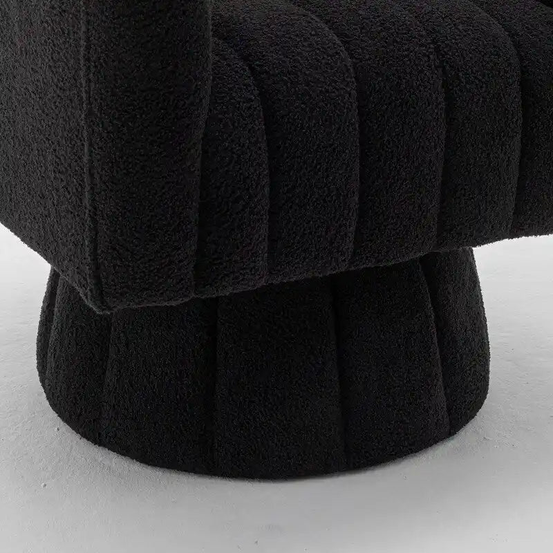 SEYNAR Modern Glam Velvet Upholstered Round Swivel Accent Barrel Chair-27
