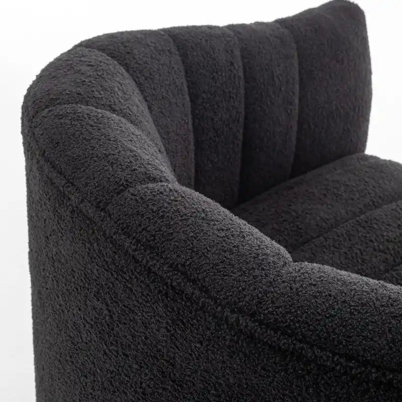 SEYNAR Modern Glam Velvet Upholstered Round Swivel Accent Barrel Chair-28