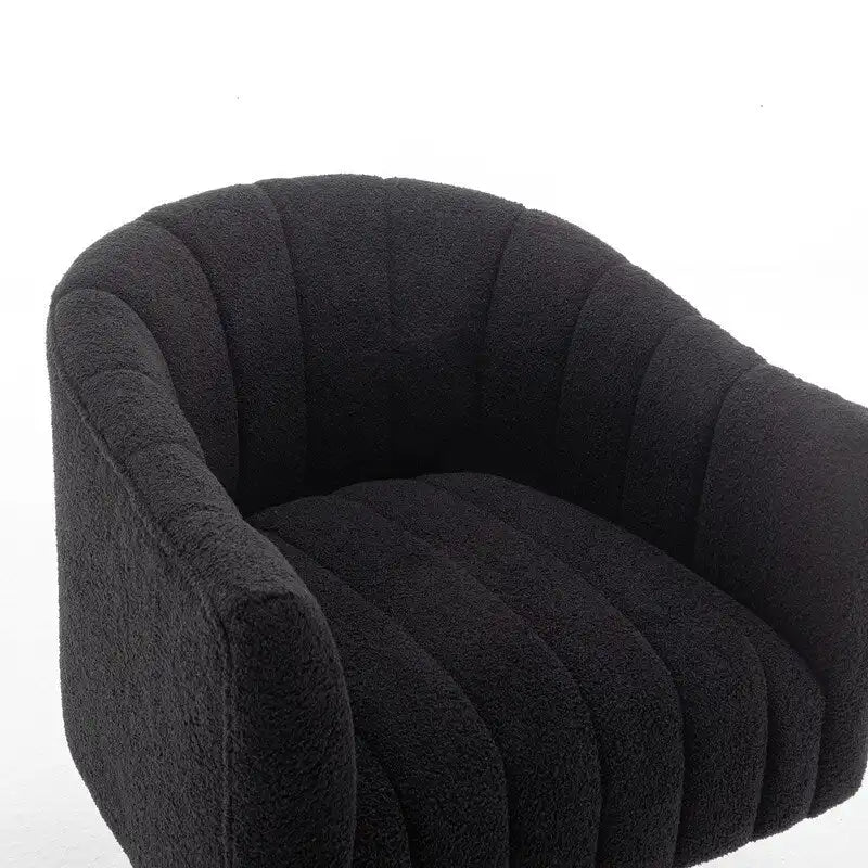 SEYNAR Modern Glam Velvet Upholstered Round Swivel Accent Barrel Chair-30