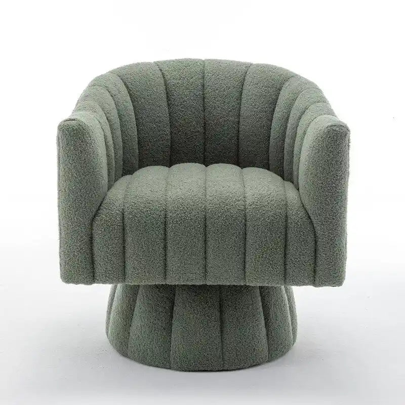 SEYNAR Modern Glam Velvet Upholstered Round Swivel Accent Barrel Chair-33