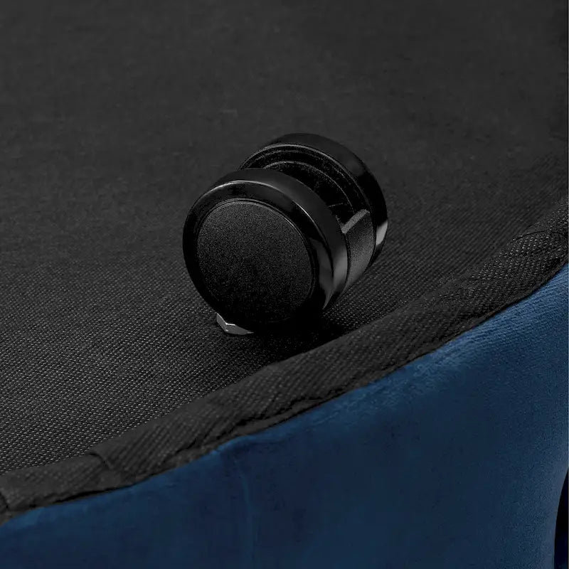 Corvus Chesterfield Round Tufted Velvet Ottoman with Casters-7