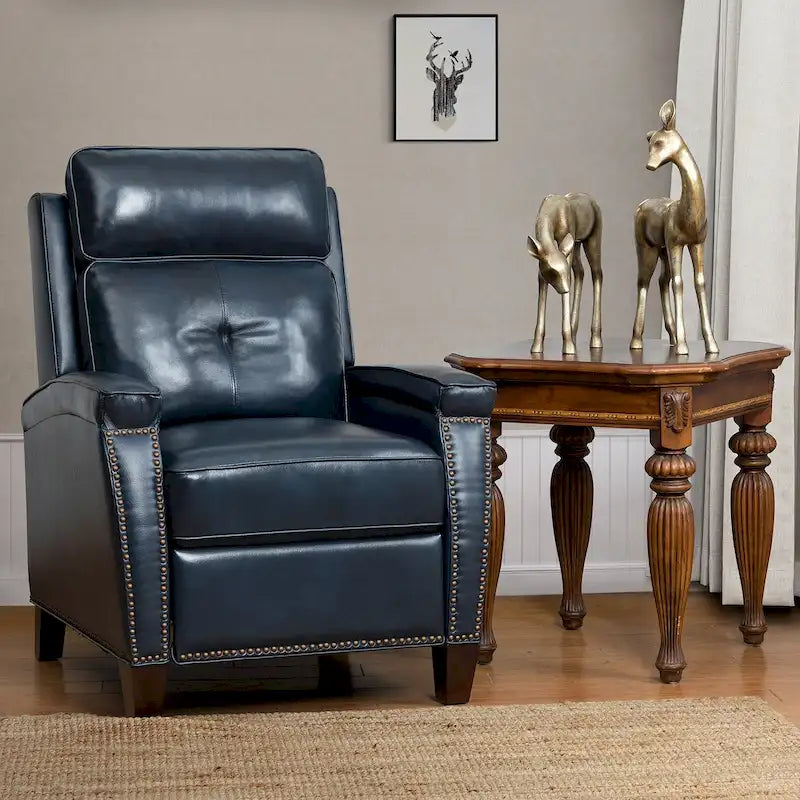 Gaspar Mid-Century Modern Pushback Recliner with Nailhead Trim by HULALA HOME-38