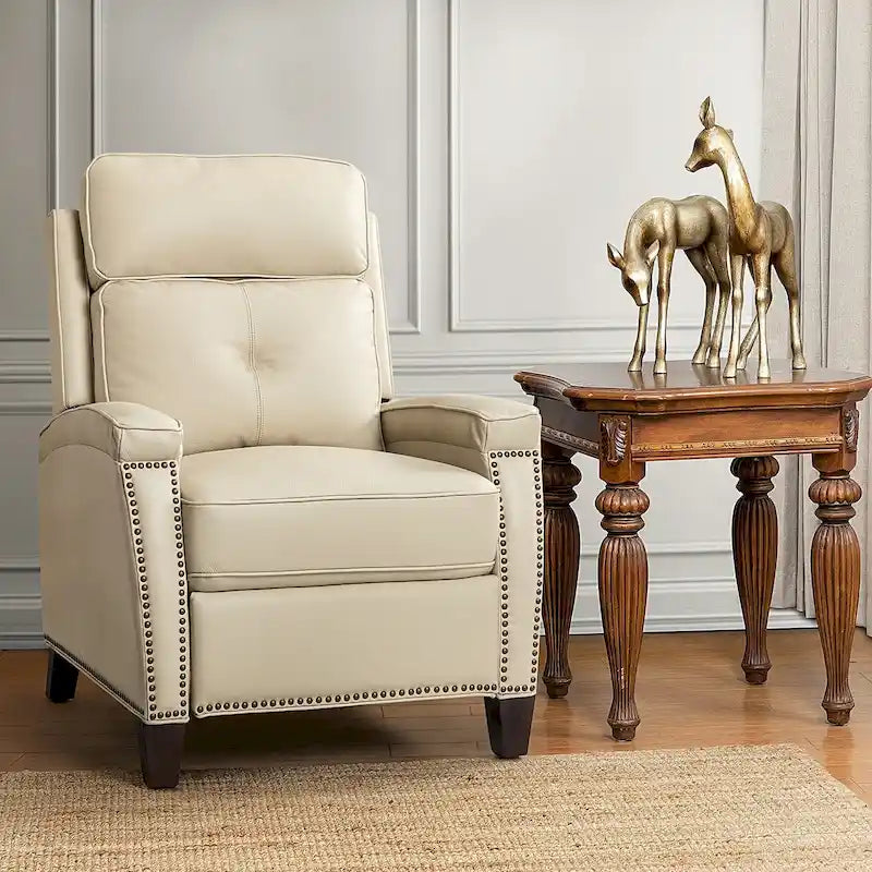 Gaspar Mid-Century Modern Pushback Recliner with Nailhead Trim by HULALA HOME-43