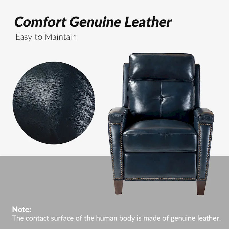 Gaspar Mid-Century Modern Pushback Recliner with Nailhead Trim by HULALA HOME-3