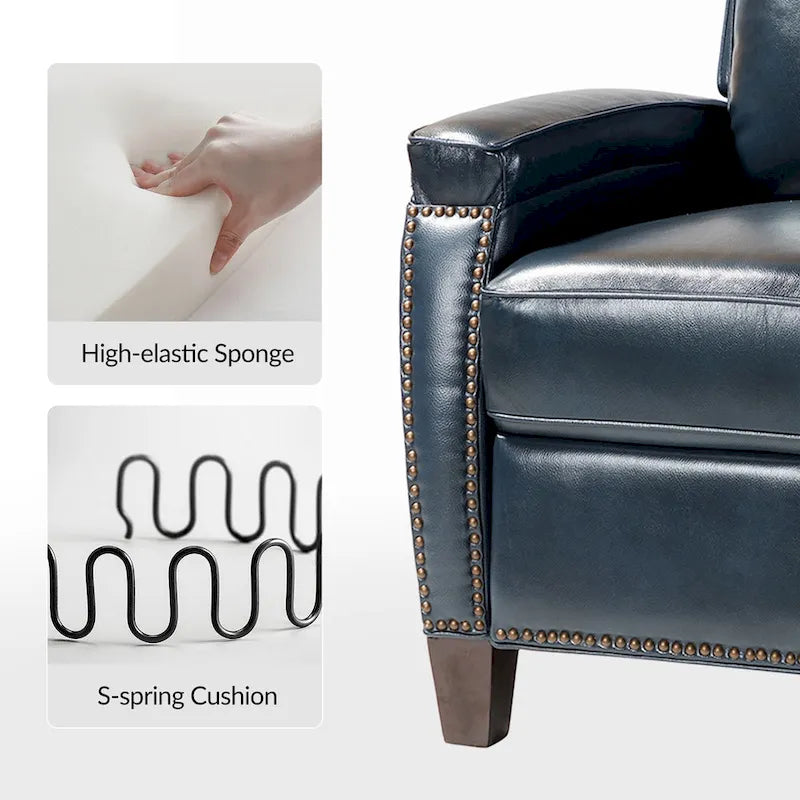 Gaspar Mid-Century Modern Pushback Recliner with Nailhead Trim by HULALA HOME-6