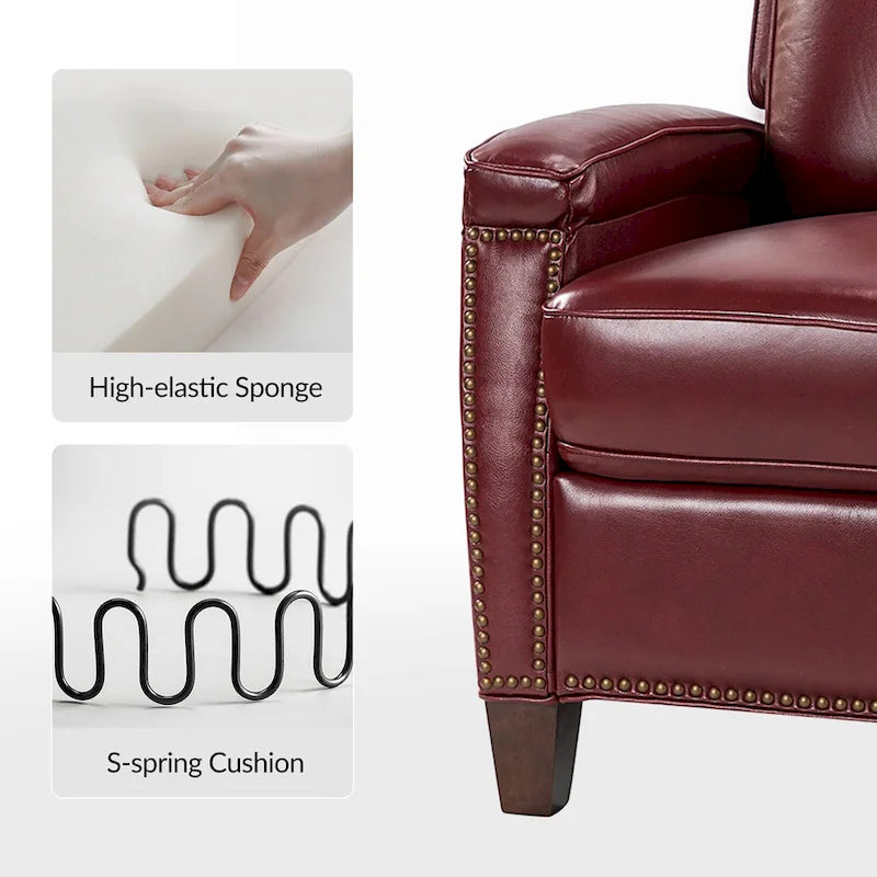 Gaspar Mid-Century Modern Pushback Recliner with Nailhead Trim by HULALA HOME-14