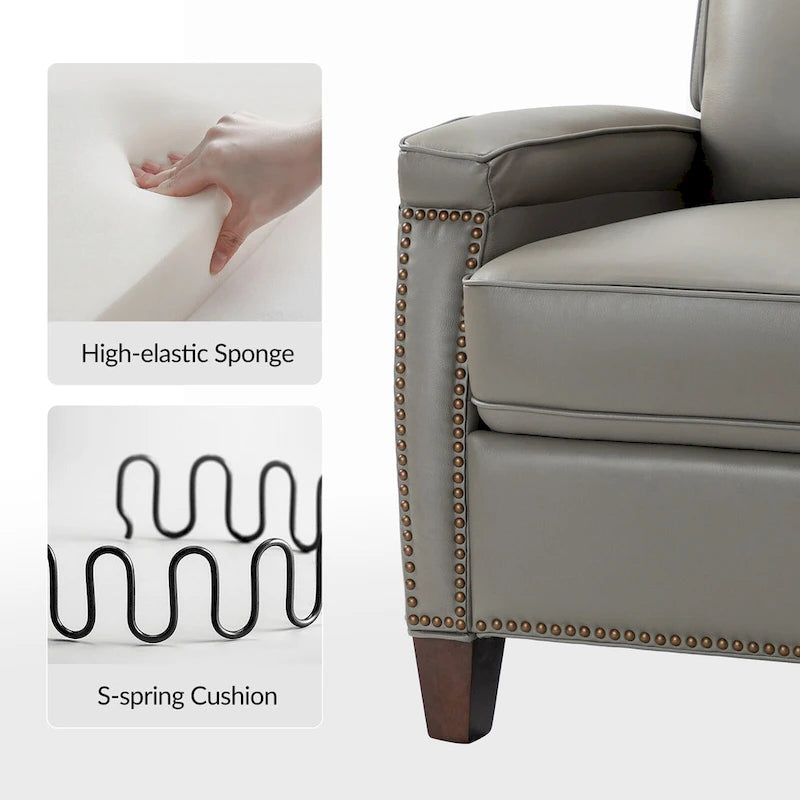 Gaspar Mid-Century Modern Pushback Recliner with Nailhead Trim by HULALA HOME-30