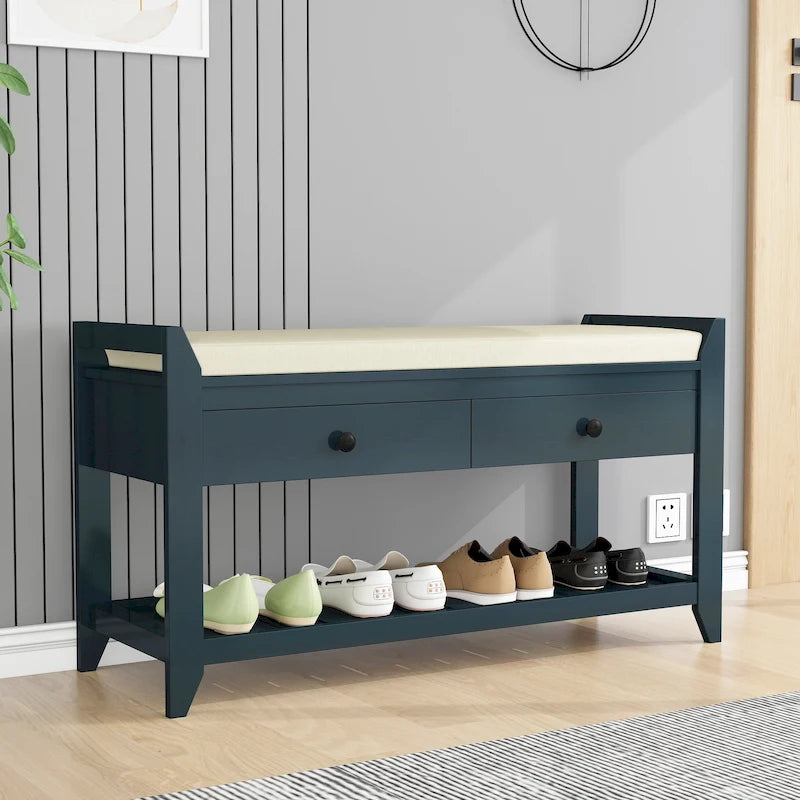 Entryway Storage Bench with Drawers-35