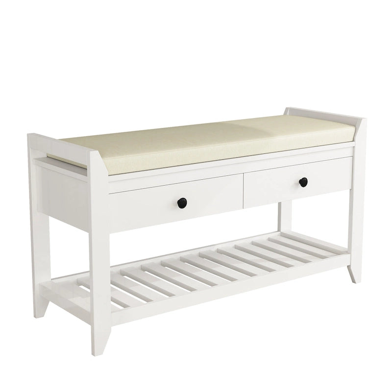 Entryway Storage Bench with Drawers-12
