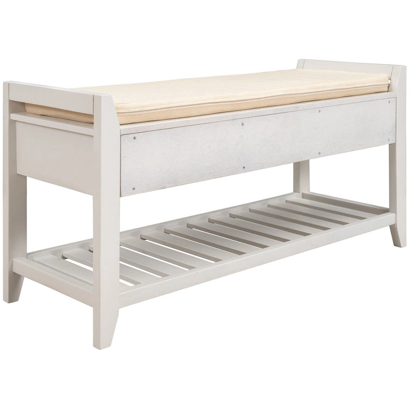 Entryway Storage Bench with Drawers-16