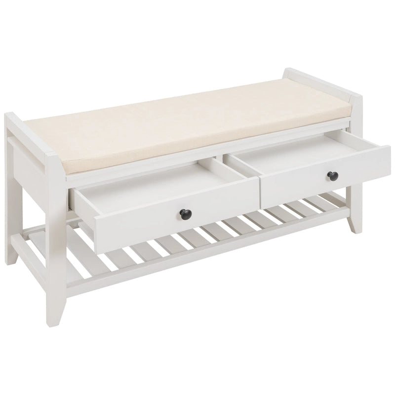 Entryway Storage Bench with Drawers-17