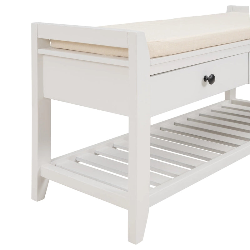 Entryway Storage Bench with Drawers-24
