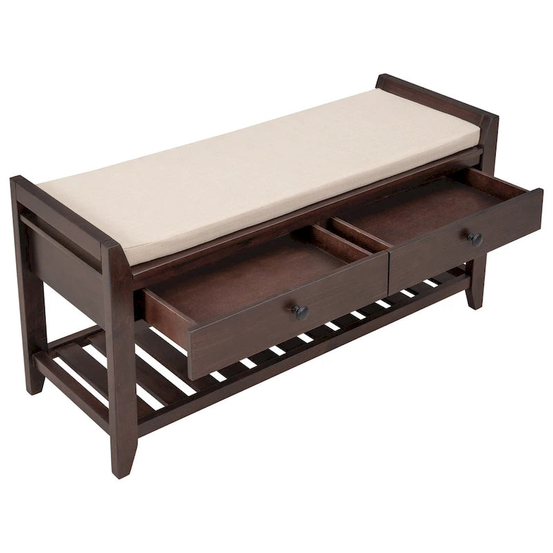 Entryway Storage Bench with Drawers-25