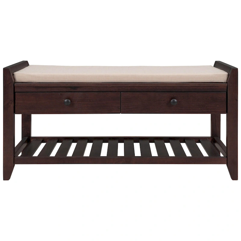 Entryway Storage Bench with Drawers-27