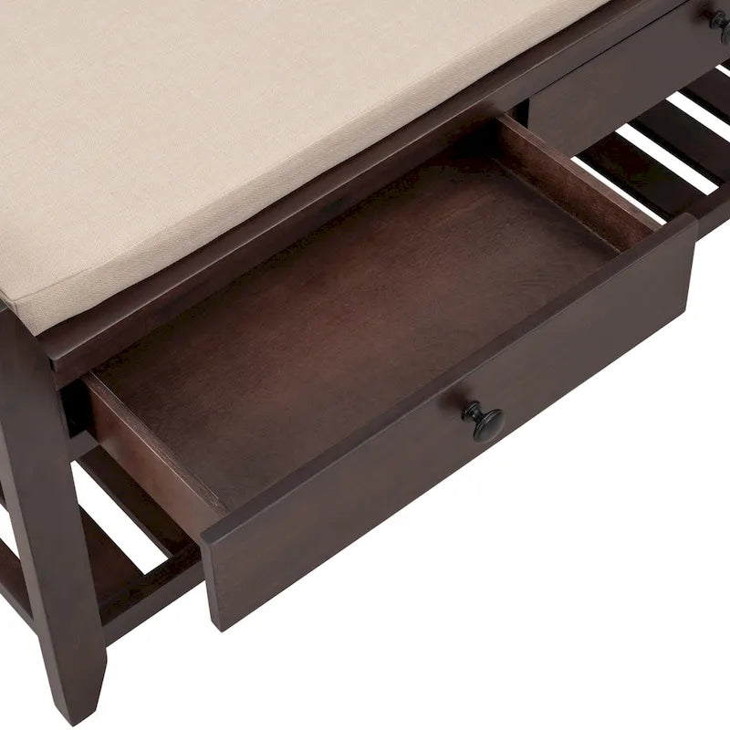 Entryway Storage Bench with Drawers-31