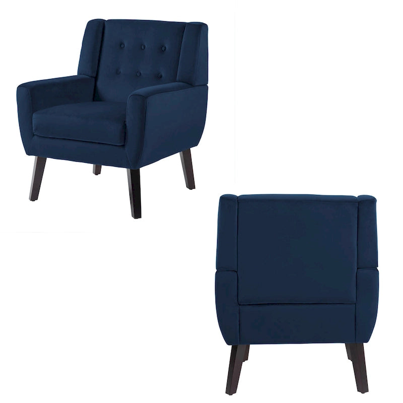 Set of 2 Velvet Living Room Accent Chair Upholstered Armchair-8