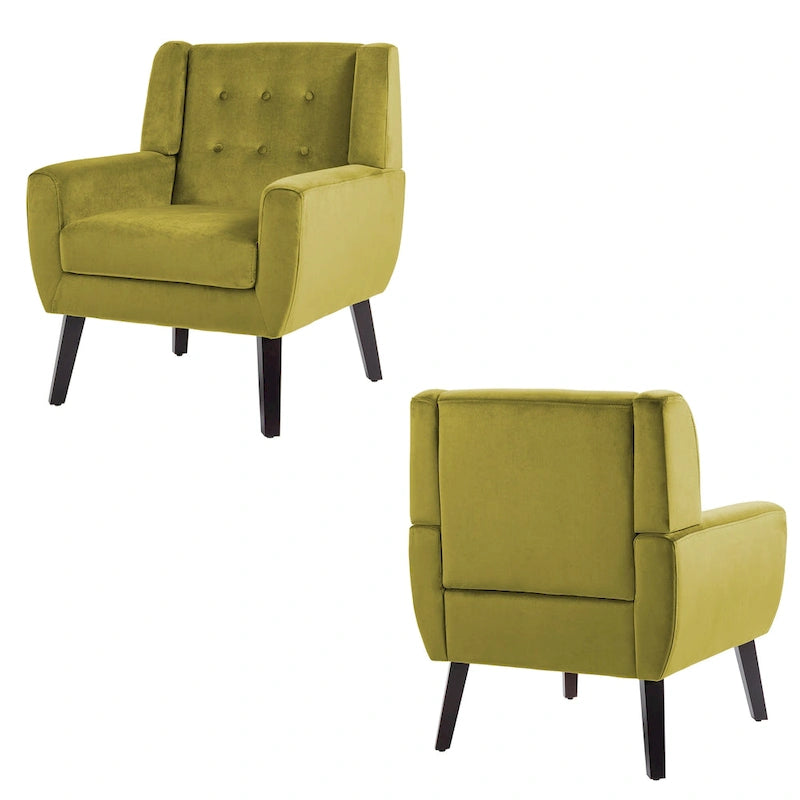 Set of 2 Velvet Living Room Accent Chair Upholstered Armchair-20