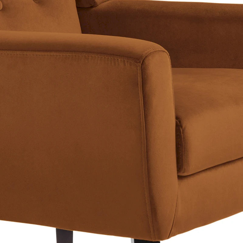 Set of 2 Velvet Living Room Accent Chair Upholstered Armchair-30