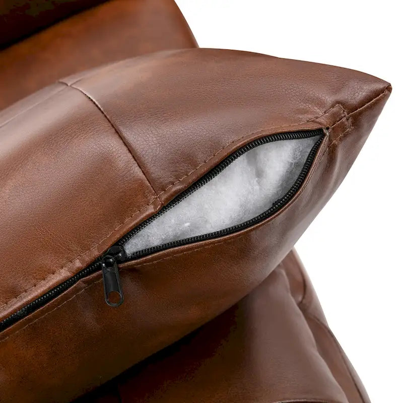 Morden Fort Upholstered Living Room Set, 2 Pieces, Faux Leather Chair, Sofa-20