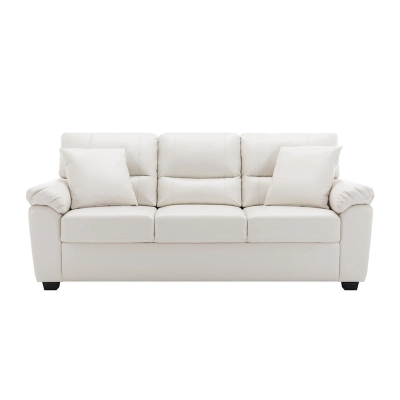 Morden Fort Upholstered Living Room Set, 2 Pieces, Faux Leather Chair, Sofa-30